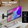 ONKRON Single Monitor Wall Mount for 13-34 Inch Screen up to 17.6 lbs, Height Adjustable, Full Motion Computer Screen Wall Mount, VESA 75x75 & 100x100, Gas Spring Monitor Arm Wall Black view 2