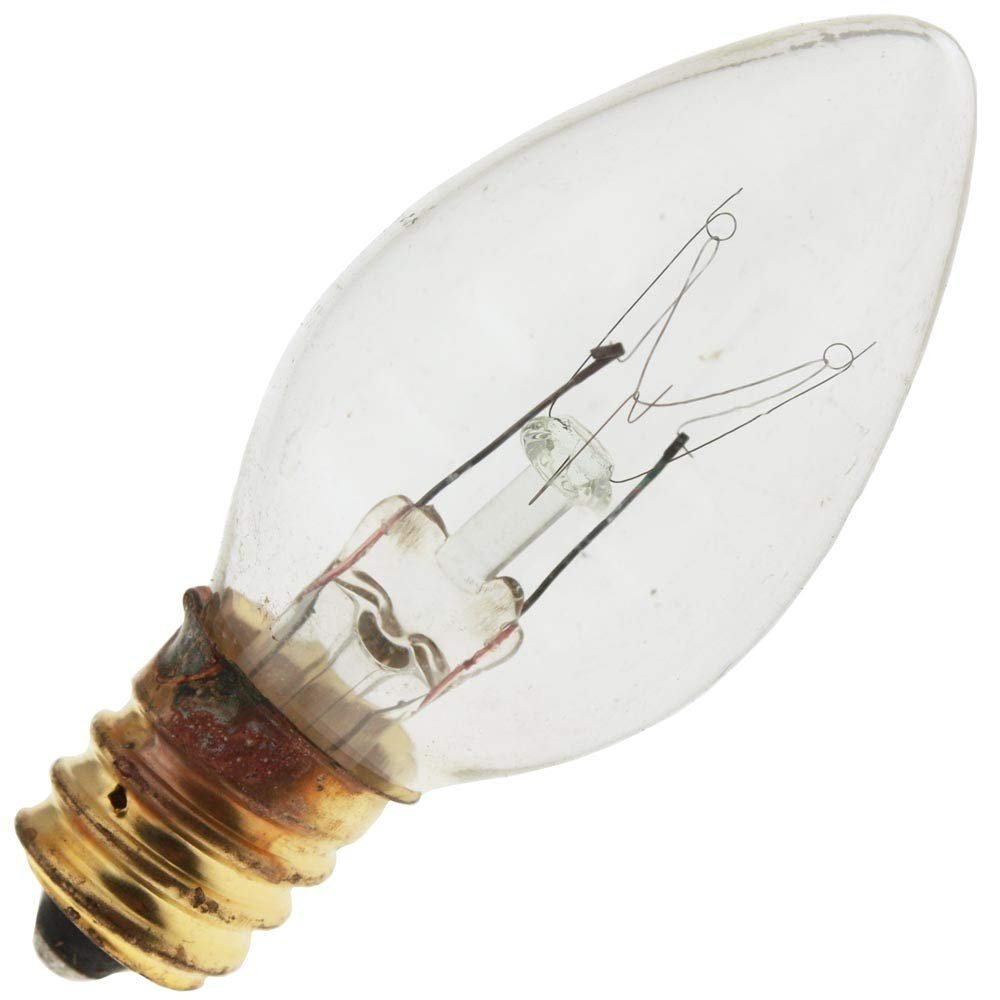 Decorative 5C7/CL 130V, 5 Watt, E12 Candelabra Base, Clear Light Bulb (25 Pack)