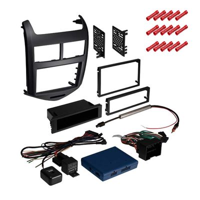 CACH KIT522 Bundle with Car Stereo Installation Kit for 2012  2016 Chevrolet Sonic WithJet Black Dash  in Dash Mounting Kit, for Single Double Din Radio Receiver (2 Item)