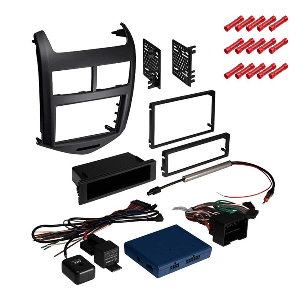 CACH KIT522 Bundle with Car Stereo Installation Kit for 2012  2016 Chevrolet Sonic WithJet Black Dash  in Dash Mounting Kit, for Single Double Din Radio Receiver (2 Item)