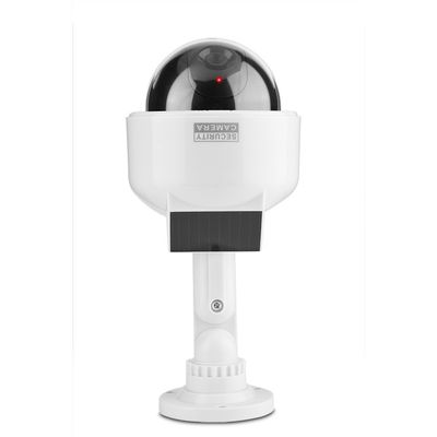 Solar Powered Dummy Camera, Dome Shape Security Fake Camera with Flashing LED for Home/Warehouse