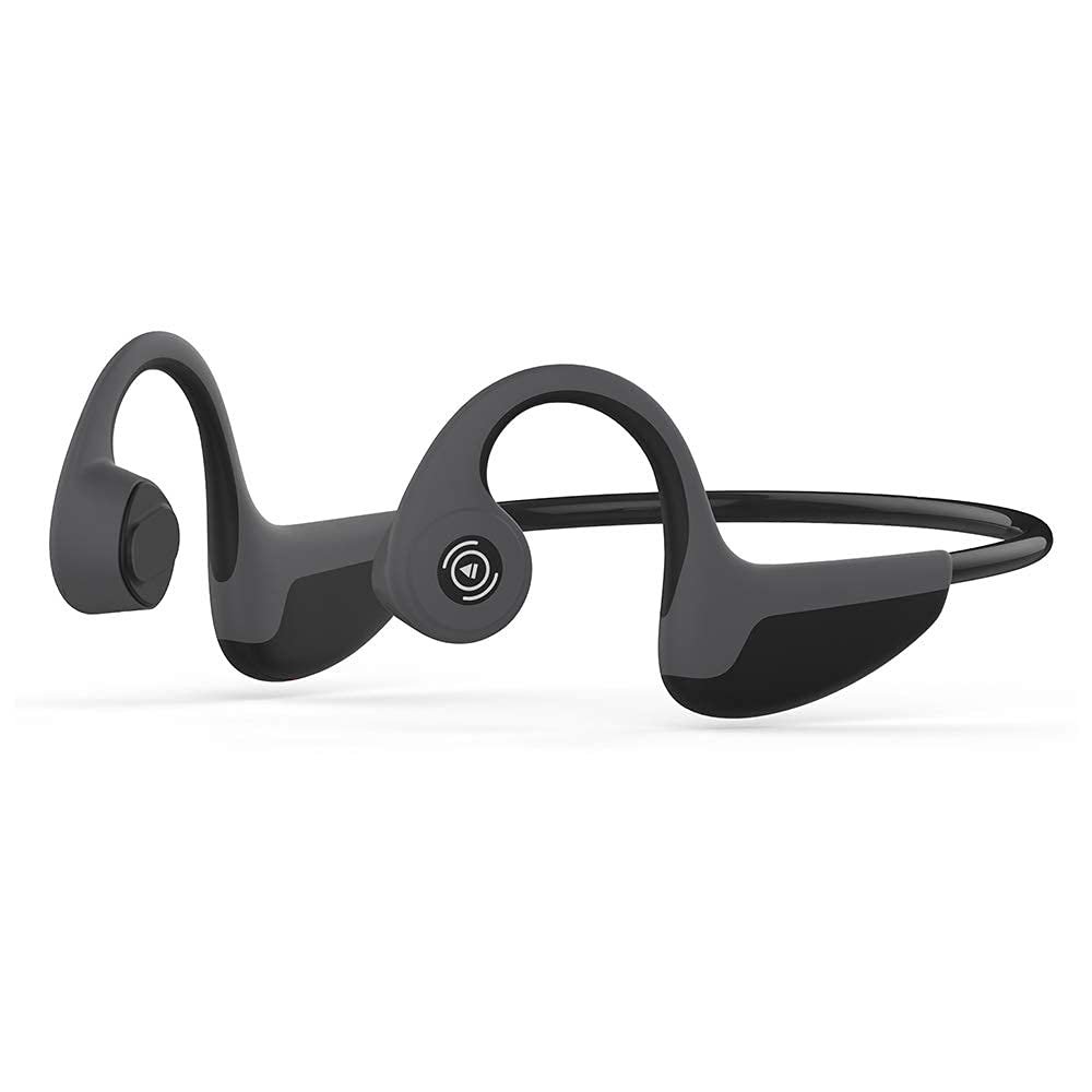 Bone Conduction Headphones Bluetooth 5.0 Open Ear Wireless Titanium HiFi Stereo with Mic Sweatproof Sports Headphones for Running Driving Cycling (Black)