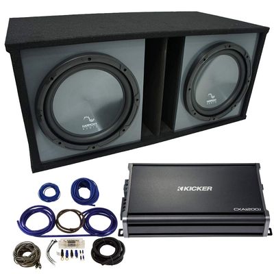 Harmony HA-R154 Custom 15" Loaded Sub Box w/46CXA12001 Amp & Install Kit