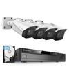Amcrest 4K Security Camera System w/ 4K (8MP) 8CH PoE NVR, (4) x 8-Megapixel IP67 Weatherproof Metal Bullet POE IP Cameras, Pre-Installed 2TB Hard Drive, NV4108E-IP8M-2496EW4-2TB (White) view 1