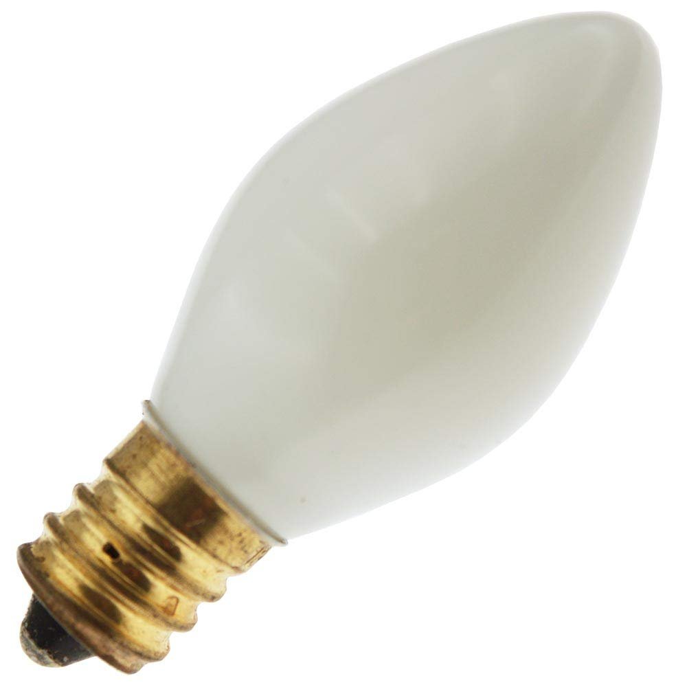 Decorative/Novelty 5C7/W 130V, 5 Watt, E12 Candelabra Base, White Light Bulb (25 Pack)