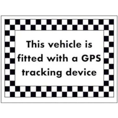 VSafety DP021AR-S This This Vehicle is Fitted with GPS Tracking Device Sign 200mm x 150mm-Self Adhesive Vinyl