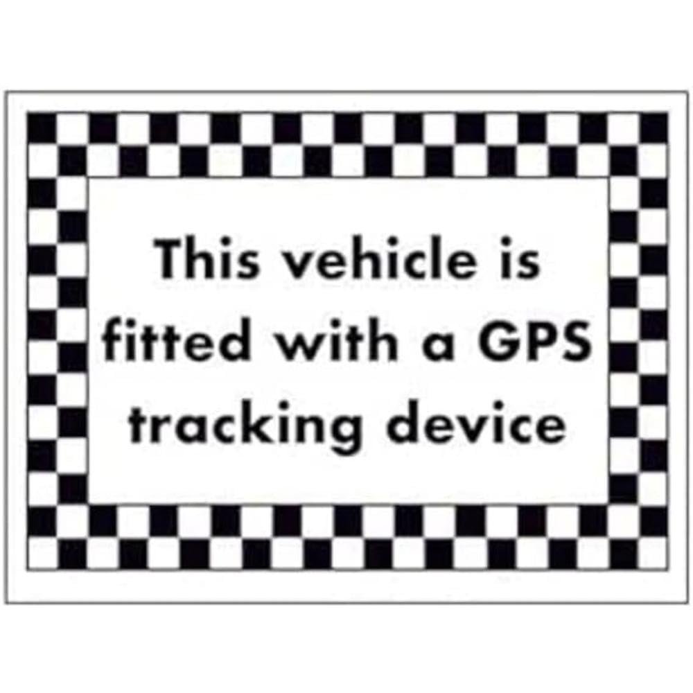 VSafety DP021AR-S This This Vehicle is Fitted with GPS Tracking Device Sign 200mm x 150mm-Self Adhesive Vinyl