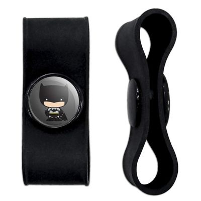 GRAPHICS & MORE Batman Cute Chibi Character Headphone Earbud Cord Wrap - Charging Cable Manager - Wire Organizer Set of 2 - Black