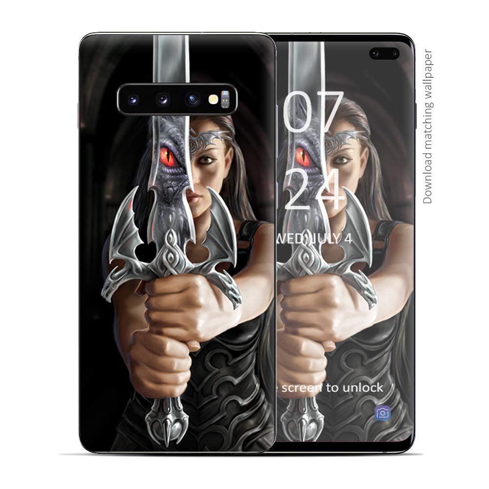Anne Stokes Dragon Reflection - Skin Decal Vinyl Wrap for Samsung Galaxy S10 Plus - Decal Stickers Skins Cover