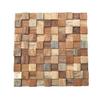 11 7/8"W x 11 7/8"H x 1/2"P Ancient Boat Wood Mosaic Wall Tile, Natural Finish view 1