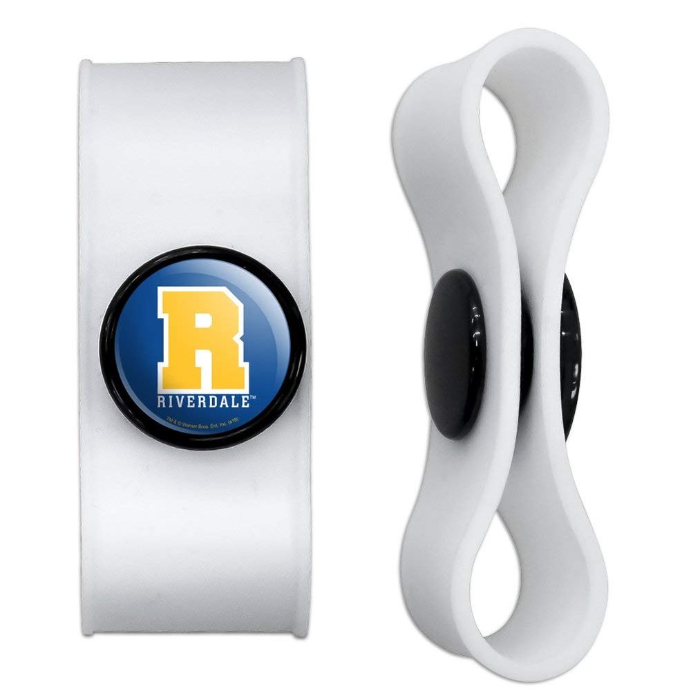 GRAPHICS & MORE Riverdale Varsity Letter Headphone Earbud Cord Wrap - Charging Cable Manager - Wire Organizer Set of 2 - White