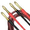 Moonsaudio Pair HiFi Braided Speaker Cable Gold Banana to Banana Plugs Audio Stereo Loudspeaker Wire Cords AWG -99.99% OFC Conductor (6.6FT/2M) view 1