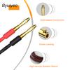 Moonsaudio Pair HiFi Braided Speaker Cable Gold Banana to Banana Plugs Audio Stereo Loudspeaker Wire Cords AWG -99.99% OFC Conductor (6.6FT/2M) view 2