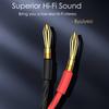 Moonsaudio Pair HiFi Braided Speaker Cable Gold Banana to Banana Plugs Audio Stereo Loudspeaker Wire Cords AWG -99.99% OFC Conductor (6.6FT/2M) view 4