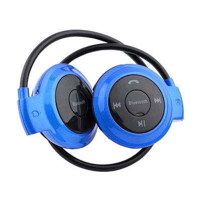 Mini Stereo Headset, Bluetooth Headphone Earpiece TF FM Sports Earphone(Blue) for Mobile and Smartphone Accessories