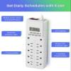 BN-LINK 8 Outlet Surge Protector with 7-Day Digital Timer (4 Outlets Timed, 4 Outlets Always On) - White view 2