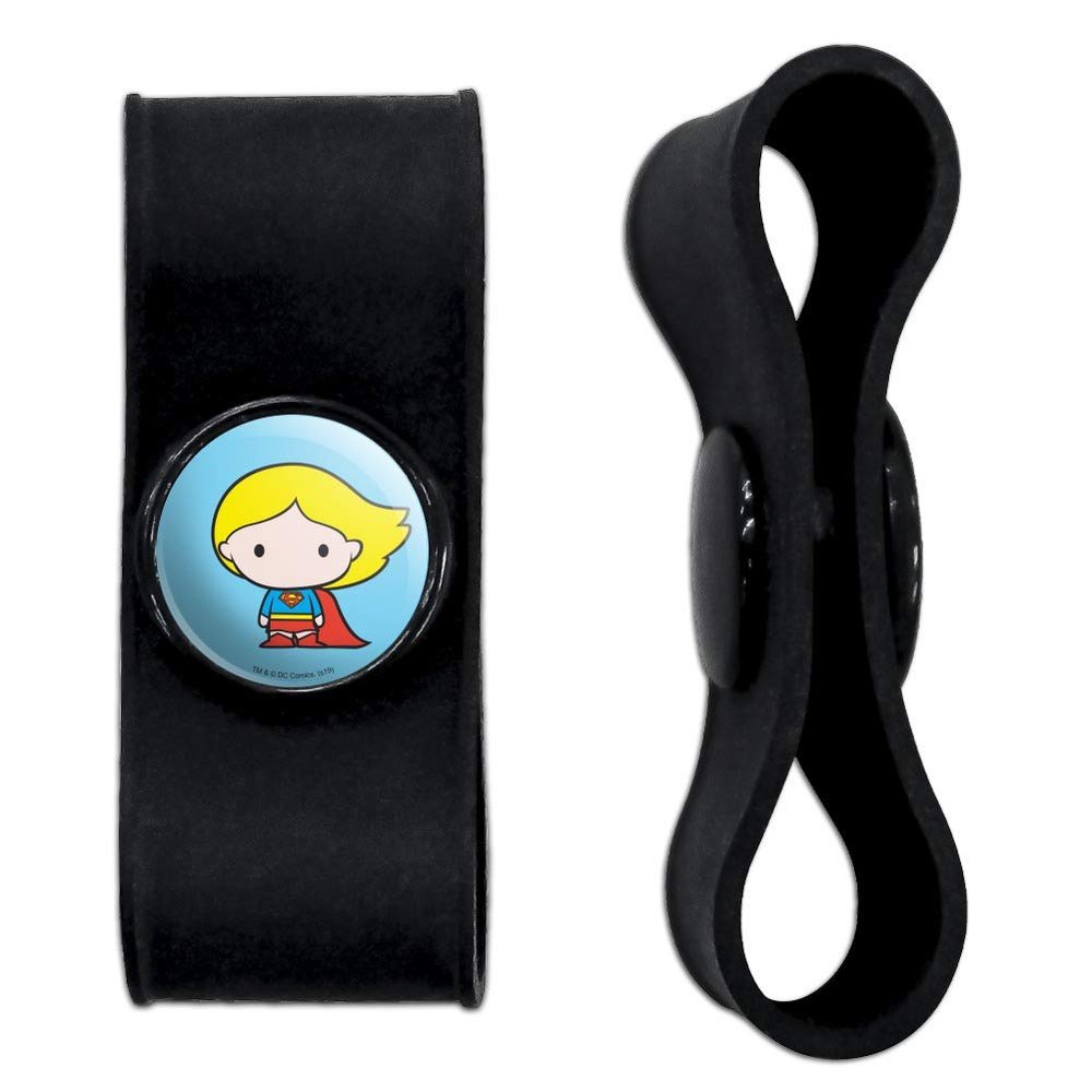 GRAPHICS & MORE Superman Supergirl Cute Chibi Character Headphone Earbud Cord Wrap - Charging Cable Manager - Wire Organizer Set of 2 - White