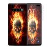 Skin Decal Vinyl Wrap for Samsung Galaxy S10 Plus - Decal Stickers Skins Cover - Fire Skull in Flames view 1