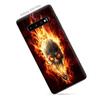 Skin Decal Vinyl Wrap for Samsung Galaxy S10 Plus - Decal Stickers Skins Cover - Fire Skull in Flames view 2
