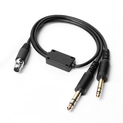 Fumei mini XLR Military Headset to GA Dual Plugs Headset Adapter 2M Cable for David Clark Avcomm ASA ect Headsets with Mini XLR 5-Pin Plug