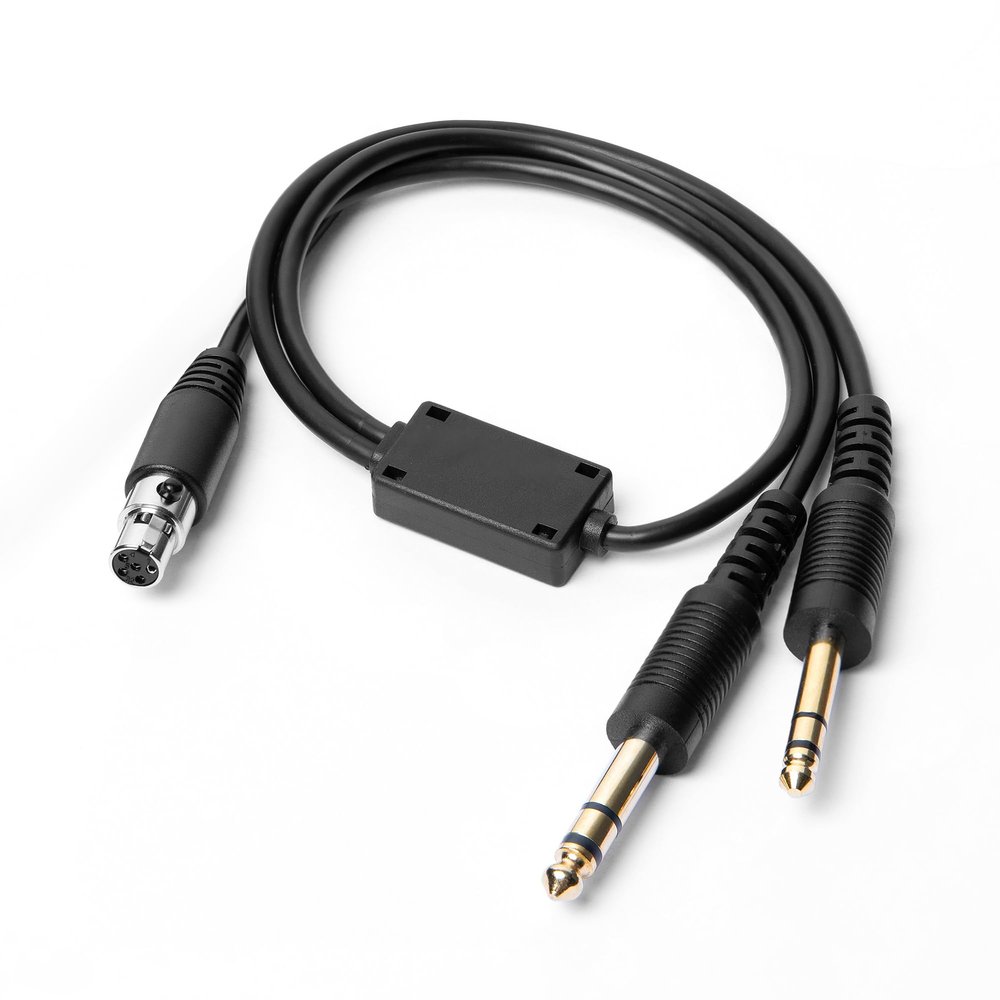 Fumei mini XLR Military Headset to GA Dual Plugs Headset Adapter 2M Cable for David Clark Avcomm ASA ect Headsets with Mini XLR 5-Pin Plug