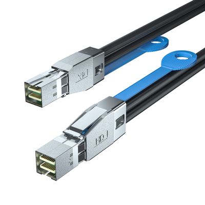 12G Mini SAS HD SFF-8644 to SFF-8644 Cable for NVMe Enclosure/Storage Array, SAN & JBOD Compatibility, 100-Ohm, 1.5-m(4.9ft)