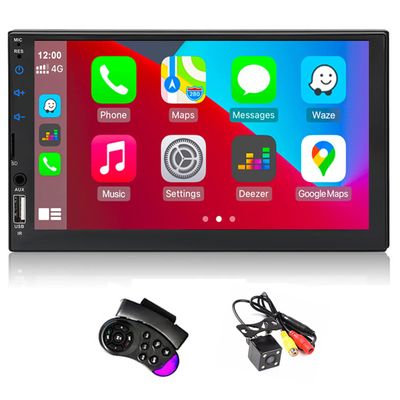 7" HD 2 din Car Radio Autoradio Multimedia MP5 Player Bluetooth 2din Car Stereo ISO Android Mirror Link with 4LED Camera Steering Wheel Remote Control
