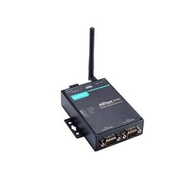 NPort W2250A-US, 2 Port RS-232/422/485 Serial to WiFi Device Server, 3-in-1, 802.11a/b/g/n WLAN US Band, 12-48 VDC, 0 to 55C, DB9M Conn, with Antenna