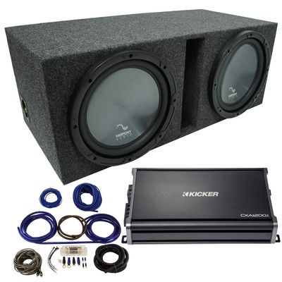 Harmony Audio HA-R154 Vented 15" Loaded Sub Box 46CXA12001 Amp Install Kit