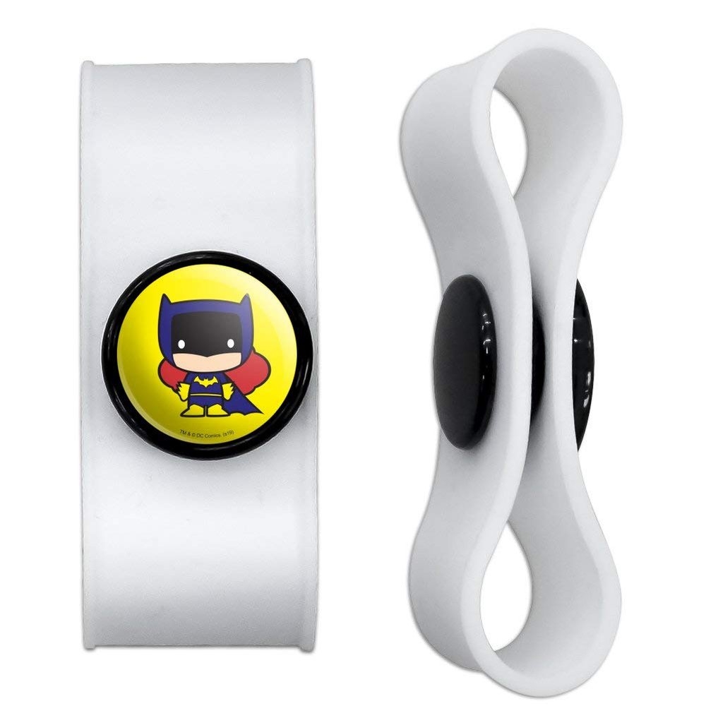 GRAPHICS & MORE Batman Batgirl Cute Chibi Character Headphone Earbud Cord Wrap - Charging Cable Manager - Wire Organizer Set of 2 - White