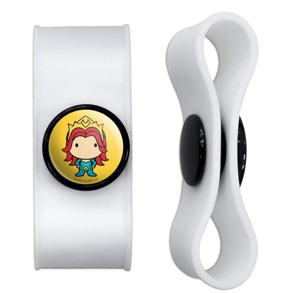 GRAPHICS & MORE Aquaman Movie Mera Chibi Character Headphone Earbud Cord Wrap - Charging Cable Manager - Wire Organizer Set of 2 - Black