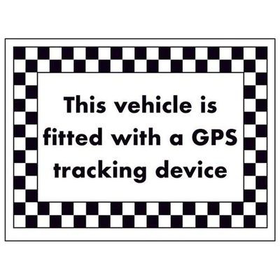 VSafety DP021AR-R This This Vehicle is Fitted with GPS Tracking Device Sign 200mm x 150mm-1mm Rigid Plastic