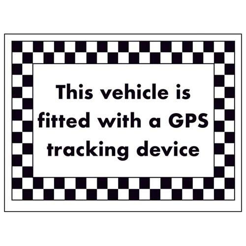 VSafety DP021AR-R This This Vehicle is Fitted with GPS Tracking Device Sign 200mm x 150mm-1mm Rigid Plastic