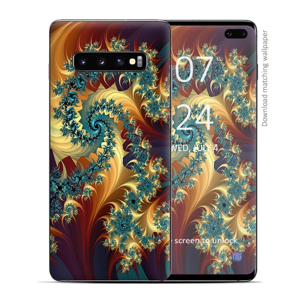Skin Decal Vinyl Wrap for Samsung Galaxy S10 Plus - Decal Stickers Skins Cover - Trippy Floral Swirl