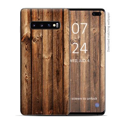Skin Decal Vinyl Wrap for Samsung Galaxy S10 Plus - Decal Stickers Skins Cover - Wood Panels Cherry Oak
