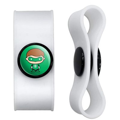 GRAPHICS & MORE Green Lantern Cute Chibi Character Headphone Earbud Cord Wrap - Charging Cable Manager - Wire Organizer Set of 2 - White