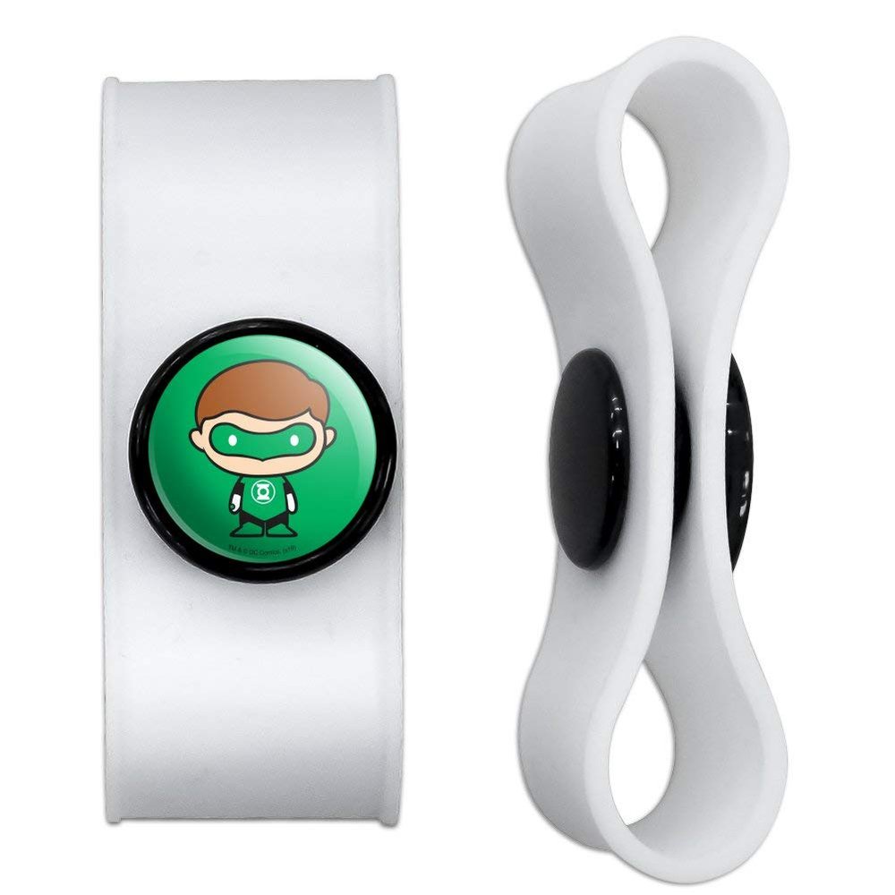 GRAPHICS & MORE Green Lantern Cute Chibi Character Headphone Earbud Cord Wrap - Charging Cable Manager - Wire Organizer Set of 2 - White