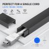 142in Black Cord Hider, Delamu Black Cord Covers for Wires on Wall, One-Cord Wire Cover, Snap-on Design Cable Hider for Corner-Mounted TVs, Easy Set up Cable Cover Raceway, L15.7 W0.59 H0.4in view 2