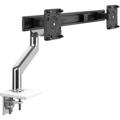 Humanscale - M81CMWB2B - M8.1-Dual Mtr, Clamp Mt (Alum/wht)