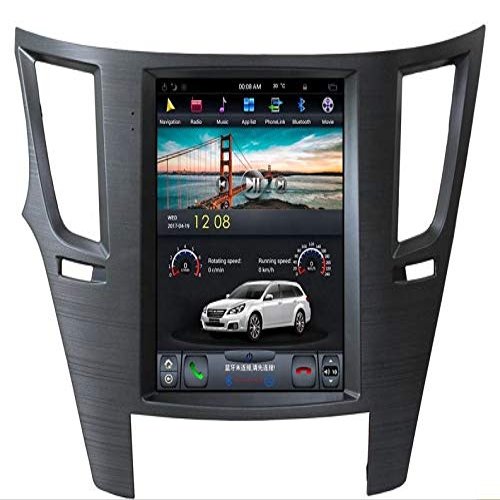 10.4 inch Quadcore Android 1280x800 Tesla Style Vertical Screen 2GB RAM 32GB ROM Bluetooth GPS Navigation for Subaru Legacy Car DVD Player (Silver)