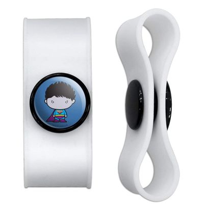 GRAPHICS & MORE Superman Bizarro Cute Chibi Character Headphone Earbud Cord Wrap - Charging Cable Manager - Wire Organizer Set of 2 - White