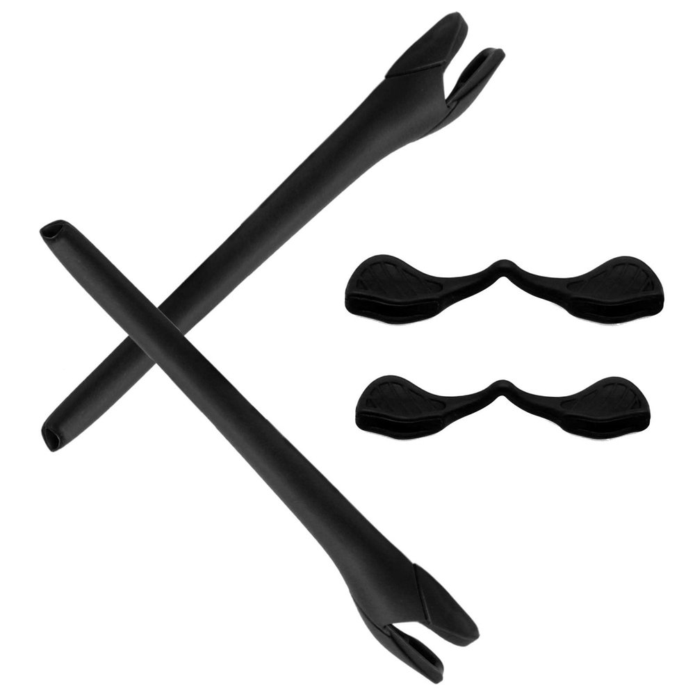 Alphax Black Replacement Nosepieces & Earsocks Rubber Kits for Oakley Radar EV Path/Radar EV Path Asian Fit