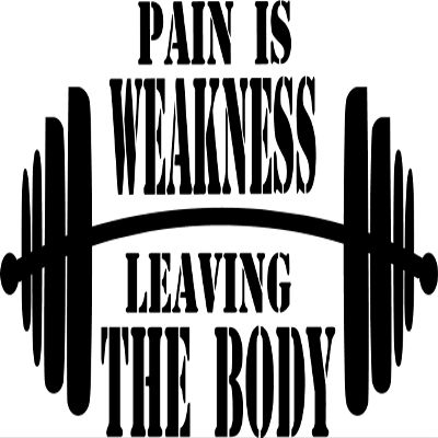 Creative Signs N Designs Pain is Weakness Leaving The Body w/Barbell Graphic - Gym Vinyl Decal (22"x12", Dark red)