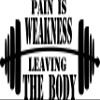 Creative Signs N Designs Pain is Weakness Leaving The Body w/Barbell Graphic - Gym Vinyl Decal (22"x12", Dark red) view 1