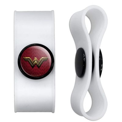 GRAPHICS & MORE Justice League Movie Wonder Woman Logo Headphone Earbud Cord Wrap - Charging Cable Manager - Wire Organizer Set of 2 - White