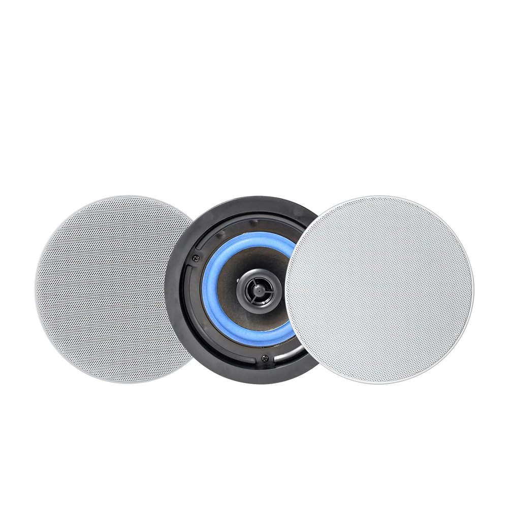 Herdio 4 Inches Flush Mount 2 Way Full Range in Wall Bluetooth Ceiling Speakers,Great for Humid Indoor Outdoor Placement Bath, Kitchen,Bedroom,Covered Porches A Pair
