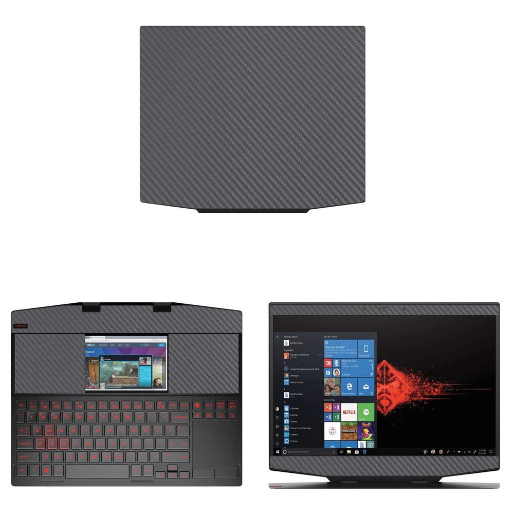Decalrus - Protective Decal for HP Omen X 2S (15.6" Screen) Laptop Grey Carbon Fiber Skin case Cover wrap CFhpOmen2sGrey