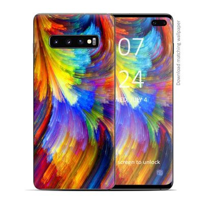 Skin Decal Vinyl Wrap for Samsung Galaxy S10 Plus - Decal Stickers Skins Cover - Watercolor Paint