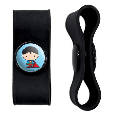 GRAPHICS & MORE Superman Cute Chibi Character Headphone Earbud Cord Wrap - Charging Cable Manager - Wire Organizer Set of 2 - Black
