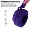Kids Bluetooth 5.0 Cat Ear Headphones Foldable On-Ear Stereo Wireless Headset with Mic LED Light and Volume Control Support FM Radio/TF Card/Aux in Compatible with Smartphones PC Tablet (Purple) view 3